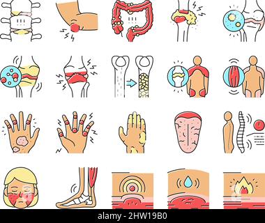 Rheumatology Disease Problem Icons Set Vector Stock Vector Image & Art ...