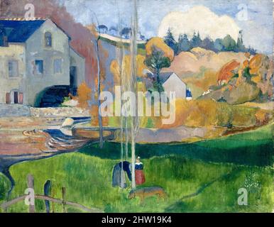 Paul Gauguin, Landscape in Brittany: The David Mill, painting in oil on canvas, 1894 Stock Photo