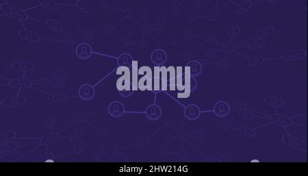 Image of network of connections over blue background Stock Photo