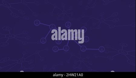Image of network of connections over blue background Stock Photo