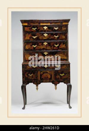 Art inspired by Chest of Drawers, ca. 1747, Made in Boston, Massachusetts, United States, American, Japanned maple, white pine, 70 1/4 x 39 5/8 x 21 in. (178.4 x 100.6 x 53.3 cm), Furniture, Both this high chest and its matching dressing table are remarkably well preserved, with their, Classic works modernized by Artotop with a splash of modernity. Shapes, color and value, eye-catching visual impact on art. Emotions through freedom of artworks in a contemporary way. A timeless message pursuing a wildly creative new direction. Artists turning to the digital medium and creating the Artotop NFT Stock Photo