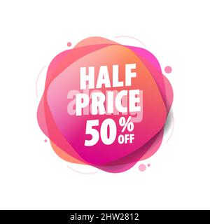 Half Price 50% Off Shopping Label Stock Vector