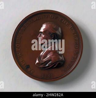 Art inspired by Medal of James Knox Polk, 1849, Bronze, Diam. 2 7/16 in. (6.2 cm), Metal, Franklin Peale (1795–1870, Classic works modernized by Artotop with a splash of modernity. Shapes, color and value, eye-catching visual impact on art. Emotions through freedom of artworks in a contemporary way. A timeless message pursuing a wildly creative new direction. Artists turning to the digital medium and creating the Artotop NFT Stock Photo