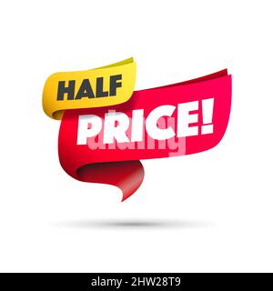 Half Price Shopping Vector Label Stock Vector