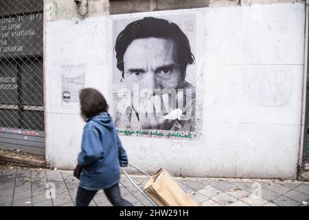 Rome, Italy. 02nd Nov, 2018. View of a photo with Pier Paolo Pasolini in Monteverde district in Rome (Photo by Matteo Nardone/Pacific Press) Credit: Pacific Press Media Production Corp./Alamy Live News Stock Photo