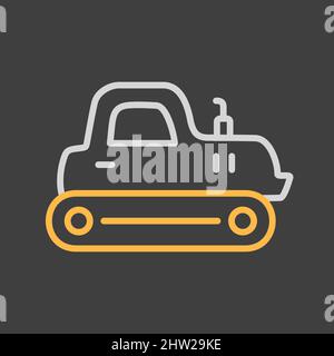 Tractor crawler icon. Agriculture sign. Graph symbol for your web site design, logo, app, UI. Vector illustration, EPS10. Stock Vector