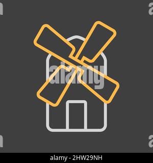 Windmill flat icon. Agriculture sign. Graph symbol for your web site design, logo, app, UI. Vector illustration, EPS10. Stock Vector