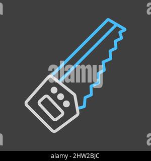 Garden hand saw vector icon. Graph symbol for agriculture, garden and plants web site and apps design, logo, app, UI Stock Vector