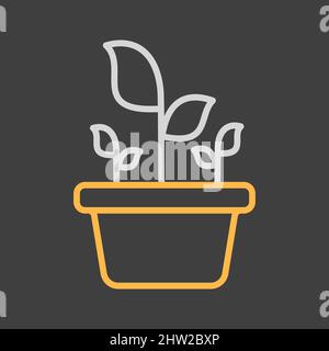 Plant in the pot vector icon. Graph symbol for agriculture, garden and plants web site and apps design, logo, app, UI Stock Vector