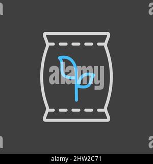 Fertilizer bag isolated vector icon. Graph symbol for agriculture, garden and plants web site and apps design, logo, app, UI Stock Vector