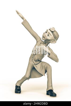 old doctor cartoon is doing a hip hop pose, 3d illustration Stock Photo