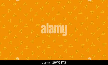 Rows of white triangular silhouettes rotating on changing color background. Motion. Geometric symmetrical pattern with same size triangles moving on g Stock Photo