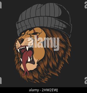 Lion angry vector illustration Stock Vector