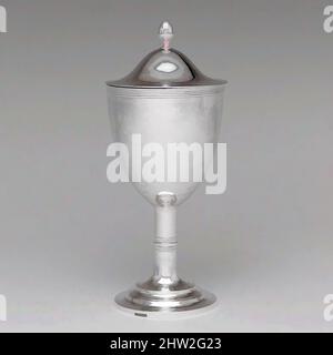 Art inspired by Wine Cup, ca. 1800, Made in Boston, Massachusetts, United States, American, Silver, Overall: H. 9 9/16 in. (24.3 cm); 13 oz. 6 dwt. (413.8 g), Silver, Joseph Foster (1760–1839, Classic works modernized by Artotop with a splash of modernity. Shapes, color and value, eye-catching visual impact on art. Emotions through freedom of artworks in a contemporary way. A timeless message pursuing a wildly creative new direction. Artists turning to the digital medium and creating the Artotop NFT Stock Photo