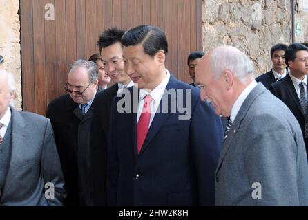 Xi Jinping, current president of the Republic of China, during his visit to Mallorca when he was still Vice President in 2010. Stock Photo