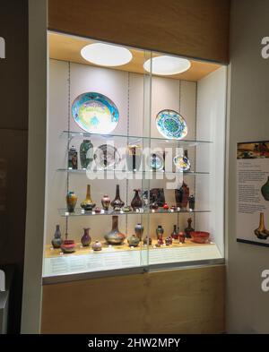Ceramic art displayed in a case Stock Photo - Alamy