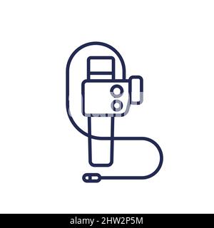 endoscope line icon, colonoscopy tool Stock Vector
