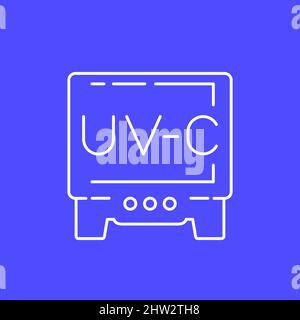 UV light sterilization with UV-C lamp icon Stock Vector