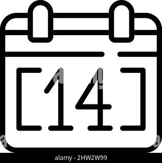 Self isolation calendar icon outline vector. House online. Home quarantine Stock Vector