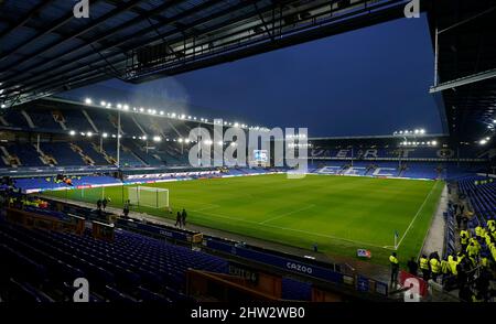 Liverpool, England, 3rd March 2022.   A general view of the stadium prior to the Emirates FA Cup match at Goodison Park, Liverpool. Picture credit should read: Andrew Yates / Sportimage Stock Photo