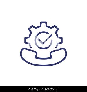 call settings outline icon on white, vector Stock Vector