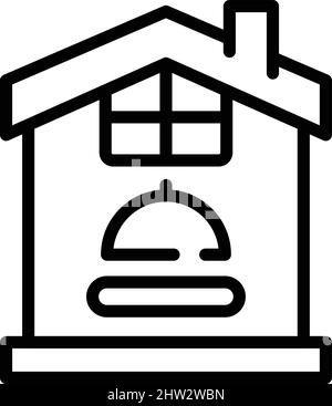 Kitchen self isolation icon outline vector. Online work. Remote area Stock Vector