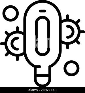 Self isolation thermometer icon outline vector. Virus house. Home quarantine Stock Vector