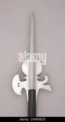 Art inspired by Halberd, early 16th century, Swedish, Steel, wood, L. 90 in. (228.7 cm); L. of head 12 in. (30.6 cm); W. 6 3/8 in. (16.3 cm); Wt. 3 lbs. 4 oz. (1474.2 g), Shafted Weapons, Classic works modernized by Artotop with a splash of modernity. Shapes, color and value, eye-catching visual impact on art. Emotions through freedom of artworks in a contemporary way. A timeless message pursuing a wildly creative new direction. Artists turning to the digital medium and creating the Artotop NFT Stock Photo