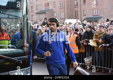 Diego Costa of Chelsea arriving at Molineux. Wolverhampton Wanderers v Chelsea at Molineux 18/02/2017 - Emirates FA Cup 5th round Stock Photo