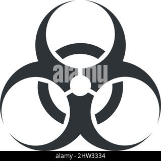 Biohazard symbol. Toxin or virus threat. Black line sign isolated on white background Stock Vector