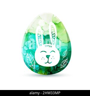 Cute Easter egg with a hare. Vector illustration Stock Vector