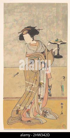 Art inspired by The First Nakamura Tomijuro in the Role of Shigenoi, Edo period (1615–1868), 10th month, 1777, Japan, Polychrome woodblock print; ink and color on paper, 11 3/10 x 5 3/4 in. (28.7 x 14.6 cm), Prints, Katsukawa Shunshō (Japanese, 1726–1792, Classic works modernized by Artotop with a splash of modernity. Shapes, color and value, eye-catching visual impact on art. Emotions through freedom of artworks in a contemporary way. A timeless message pursuing a wildly creative new direction. Artists turning to the digital medium and creating the Artotop NFT Stock Photo