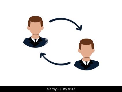 Employee turnover icon vector illustration isolated on white background. Stock Vector