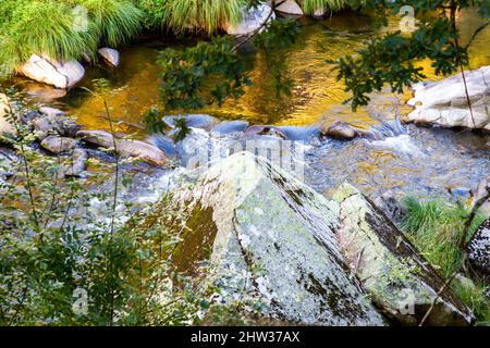 The “Passadiços do Paiva Trailhead Areinho” in Arouca Geopark, on river Paiva, near Porto, Portugal, elected as the most innovative tourism project in Stock Photo