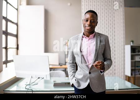 Successful Business Manager Portrait. Corporate Work Success Stock Photo