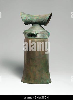 Art inspired by Elephant Bell with Miniature Elephant, Late period, ca. 300 B.C.–A.D. 200, Thailand (Ban Chiang), Bronze, H. 9 1/16 in. (23 cm), Metalwork, Its' shape and the animal standing on one side towards the top indicate that this exquisitely cast bell once adorned an elephant, Classic works modernized by Artotop with a splash of modernity. Shapes, color and value, eye-catching visual impact on art. Emotions through freedom of artworks in a contemporary way. A timeless message pursuing a wildly creative new direction. Artists turning to the digital medium and creating the Artotop NFT Stock Photo