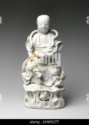 Art inspired by Zhenwu, Daoist Lord of the Northern Palace, Qing dynasty (1644–1911), Kangxi period (1662–1722), early 18th century, China, Porcelain with ivory glaze (Fujian Province; Dehua ware), H. 11 3/4 in. (29.8 cm), Ceramics, The tortoise at the base of the sculpture identifies, Classic works modernized by Artotop with a splash of modernity. Shapes, color and value, eye-catching visual impact on art. Emotions through freedom of artworks in a contemporary way. A timeless message pursuing a wildly creative new direction. Artists turning to the digital medium and creating the Artotop NFT Stock Photo