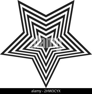 Abstract star lines vector geometric shape for logo, web, print and modern and contemporary design wall art background in a glyph illustration Stock Vector