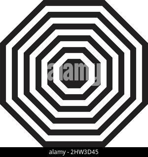 Abstract octagon lines vector geometric shape for logo, web, print and modern and contemporary design wall art background in a glyph illustration Stock Vector
