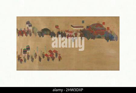 Art inspired by Procession, Qing dynasty (1644–1911), late 19th century, China, Handscroll; ink and color on silk, 9 5/8 x 25 in. (24.4 x 63.5 cm), Paintings, Unidentified Artist Chinese, Classic works modernized by Artotop with a splash of modernity. Shapes, color and value, eye-catching visual impact on art. Emotions through freedom of artworks in a contemporary way. A timeless message pursuing a wildly creative new direction. Artists turning to the digital medium and creating the Artotop NFT Stock Photo