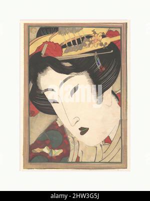 Art inspired by Rejected Geisha from Passions Cooled by Springtime Snow, Edo period (1615–1868), 1824, Japan, Polychrome woodblock print; ink and color on paper, H. 7 in. (17.8 cm); W. 5 in. (12.7 cm), Prints, Keisai Eisen (Japanese, 1790–1848), One of the most eccentric ukiyo-e, Classic works modernized by Artotop with a splash of modernity. Shapes, color and value, eye-catching visual impact on art. Emotions through freedom of artworks in a contemporary way. A timeless message pursuing a wildly creative new direction. Artists turning to the digital medium and creating the Artotop NFT Stock Photo