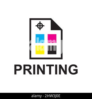 Vector logo of the printing house, photocopies Stock Vector