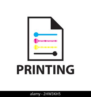 Vector logo of the printing house, photocopies Stock Vector