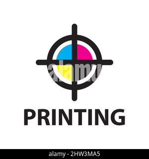 Vector logo of the printing house, photocopies Stock Vector