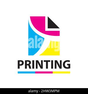 Vector logo of the printing house, photocopies Stock Vector