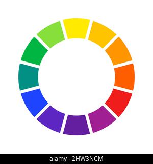 Color wheel guide with twelve colors vector illustration. Spectrum palette for design Stock Vector