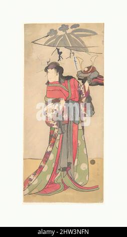 Art inspired by The Actor Segawa Kikunojo III in the Role of a Woman, Edo period (1615–1868), ca. 1792, Japan, Probably the middle sheet of a triptych or the right-hand sheet of a diptych of polychrome woodblock prints; ink and color on paper, 12 3/4 x 5 5/8 in. (32.4 x 14.3 cm, Classic works modernized by Artotop with a splash of modernity. Shapes, color and value, eye-catching visual impact on art. Emotions through freedom of artworks in a contemporary way. A timeless message pursuing a wildly creative new direction. Artists turning to the digital medium and creating the Artotop NFT Stock Photo