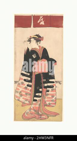 Art inspired by The Actor Ichikawa Monosuke II in an Unidentified Female Role, Edo period (1615–1868), ca. 1789, Japan, Polychrome woodblock print; ink and color on paper, 12 3/8 x 5 9/16 in. (31.4 x 14.1 cm), Prints, Katsukawa Shun'ei (Japanese, 1762–1819, Classic works modernized by Artotop with a splash of modernity. Shapes, color and value, eye-catching visual impact on art. Emotions through freedom of artworks in a contemporary way. A timeless message pursuing a wildly creative new direction. Artists turning to the digital medium and creating the Artotop NFT Stock Photo