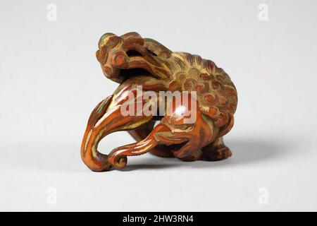 獏木彫根付, Crouching Baku (Mythical Creature), Sadatake, 18th century Stock  Photo - Alamy