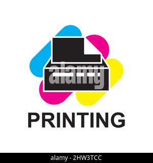Vector logo of the printing house, photocopies Stock Vector